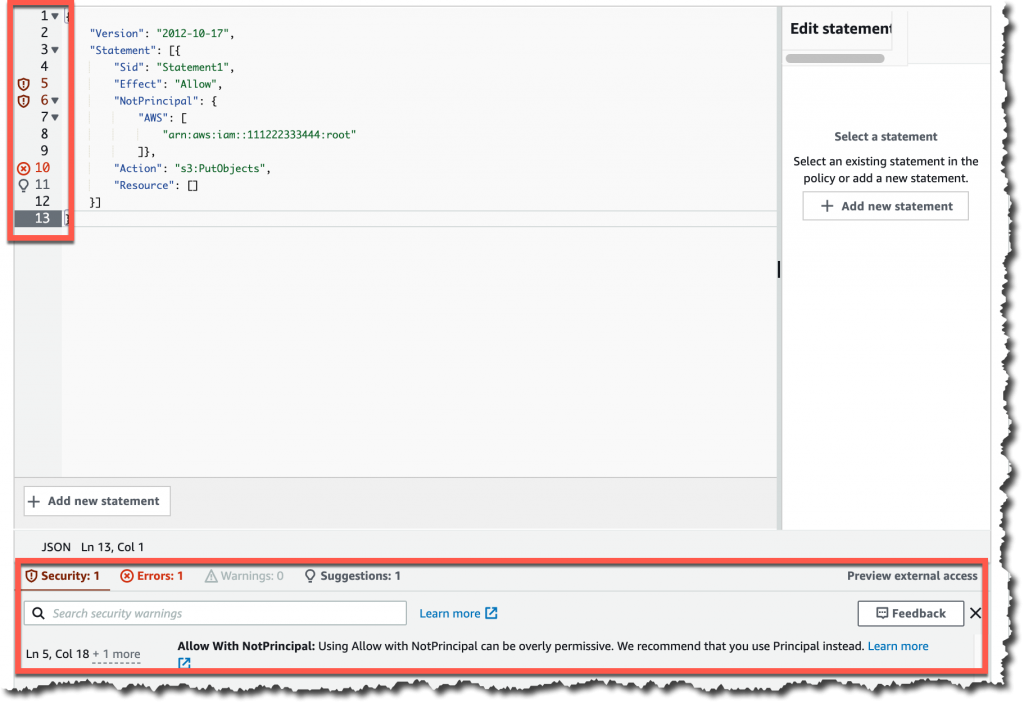 Example of policy suggestion