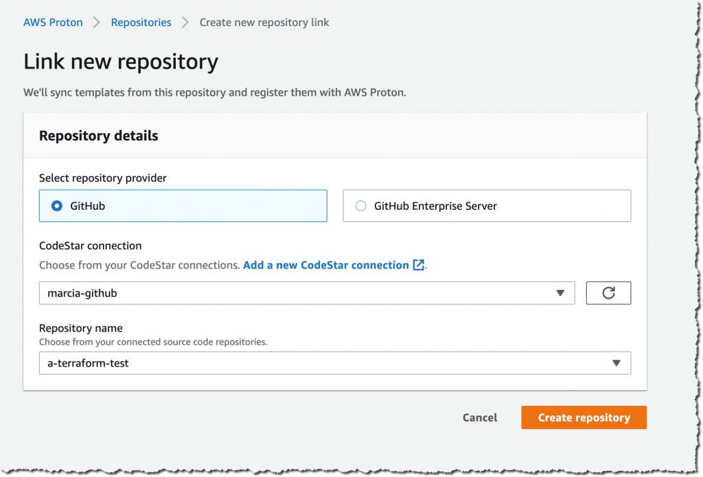 새 링크 리포지토리 생성