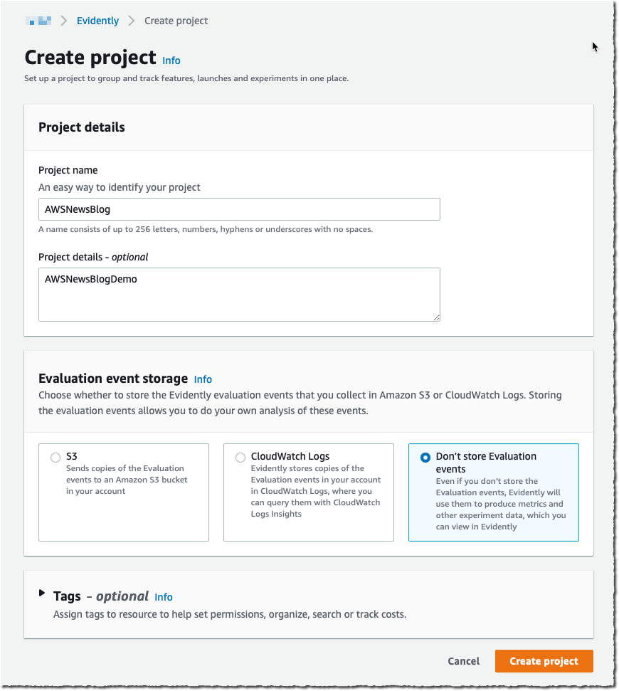 Evidently - create project second part
