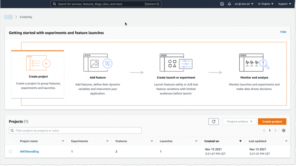Evidently - create project