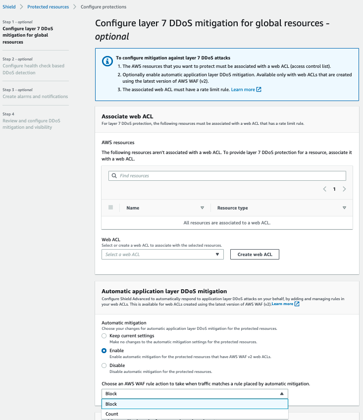 Configure protections screenshot
