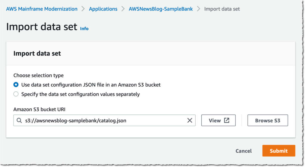 AWS Mainframe Modernization - import data sets 2
