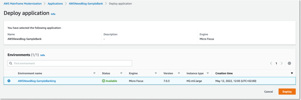 AWS Mainframe Modernization - deploy the app