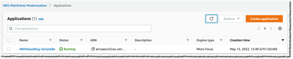 AWS Mainframe Modernization - application running