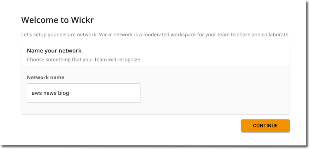Wickr - Create a network