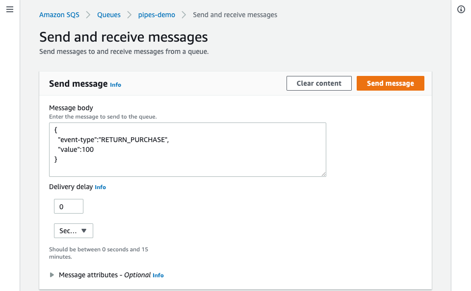 Amazon SQS 대기열로 메시지 전송