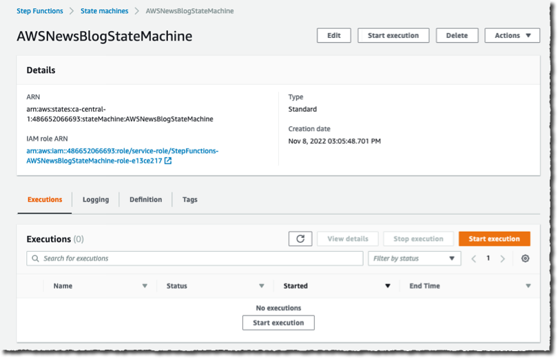 Start workflow execution
