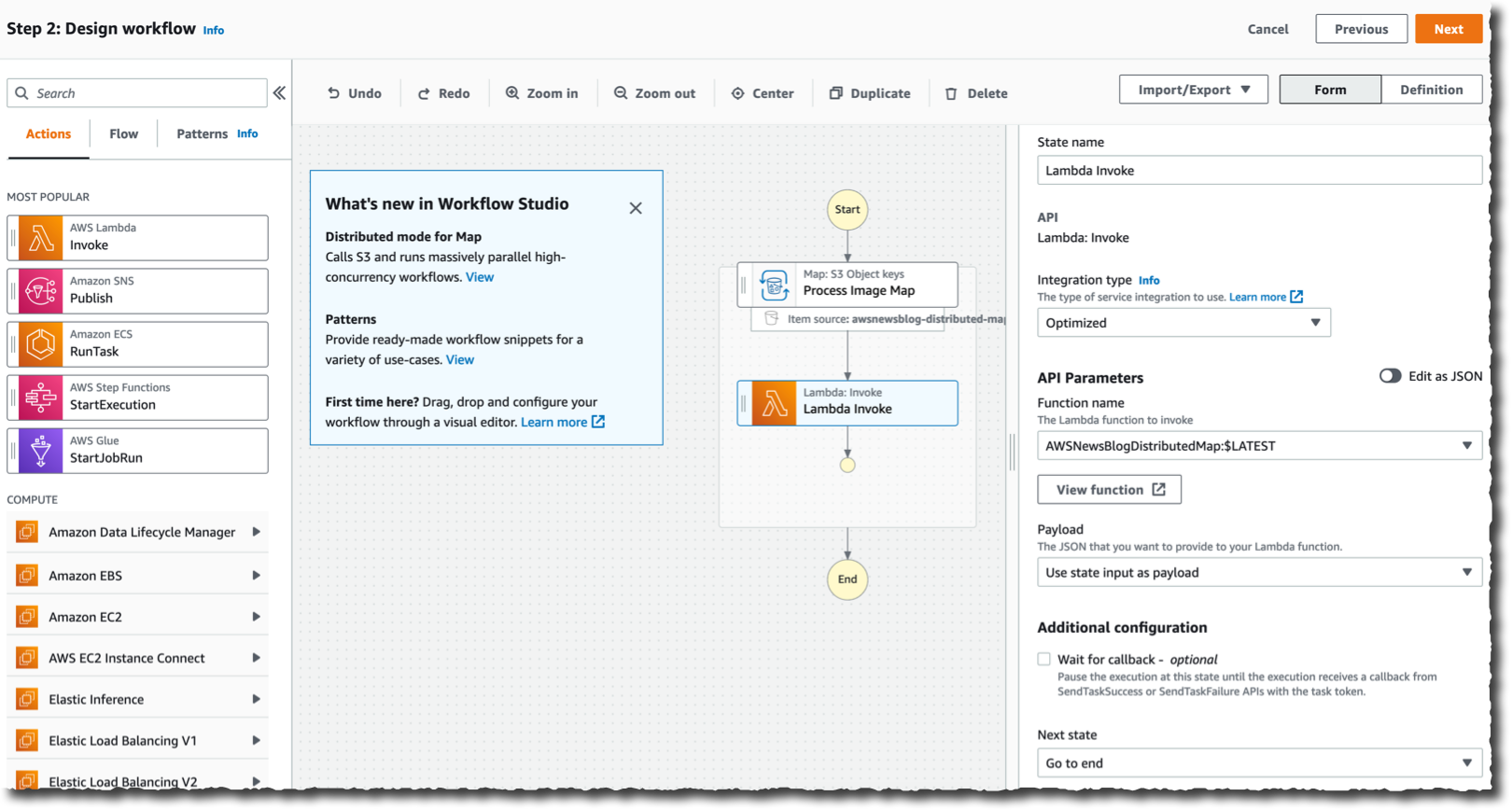 Distributed Map - add a Lambda invocation