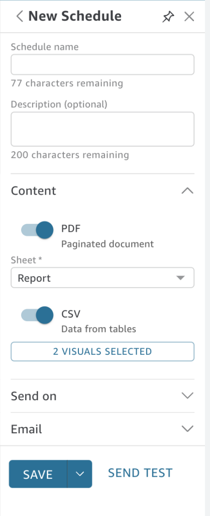 Schedule configuration