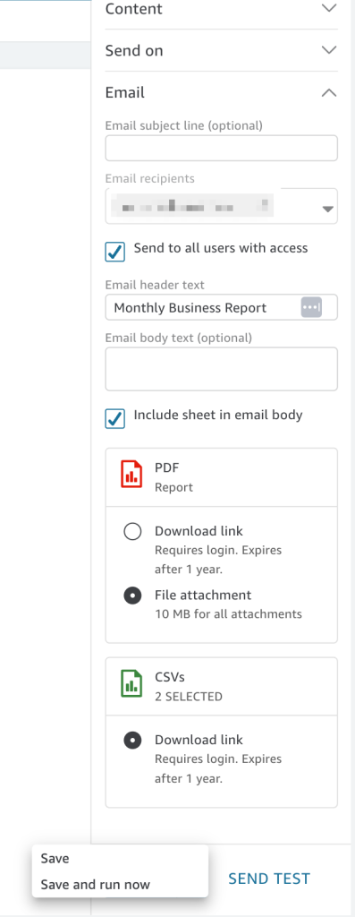 Save or save and run now