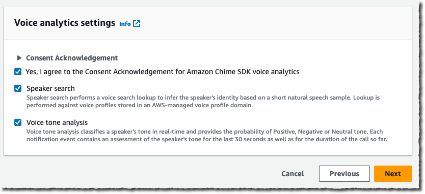 Amazon Chime SDK - Configuration second step consent