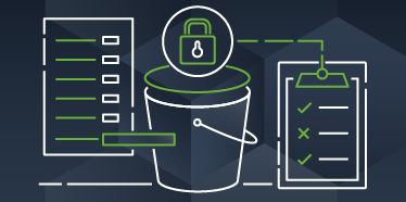 Simple line art depicting Amazon S3 DSSE-KMS