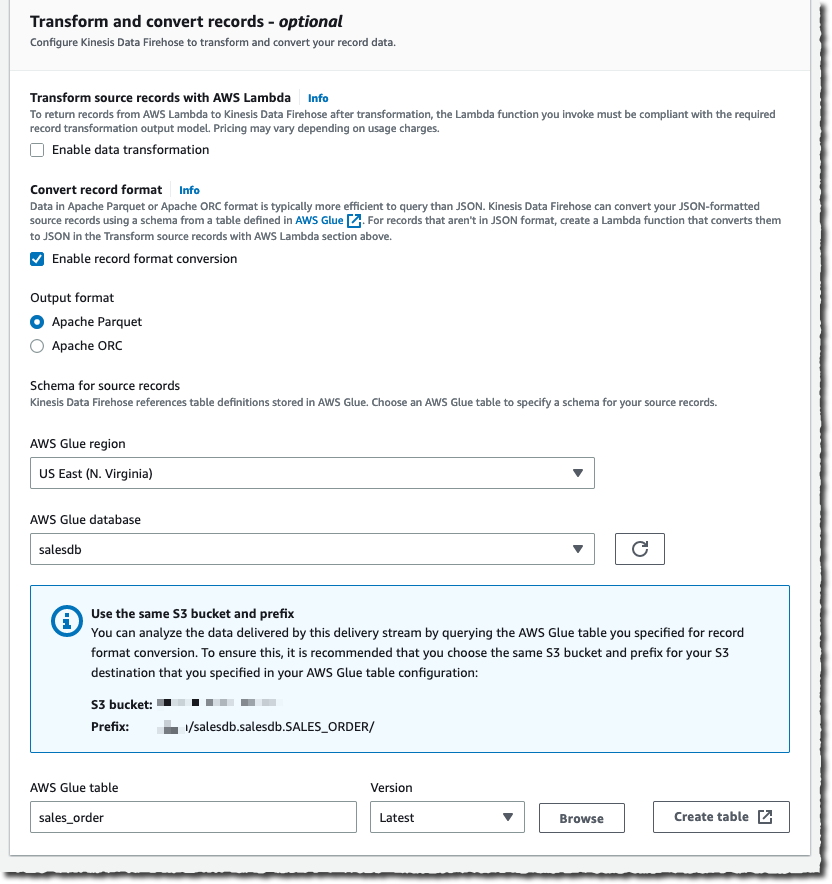 配置传输流中的数据转换