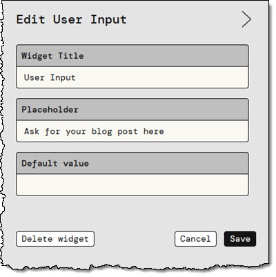 PartyRock - User Input