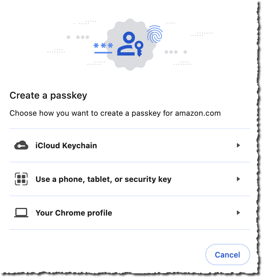 Enable passkey : choose method