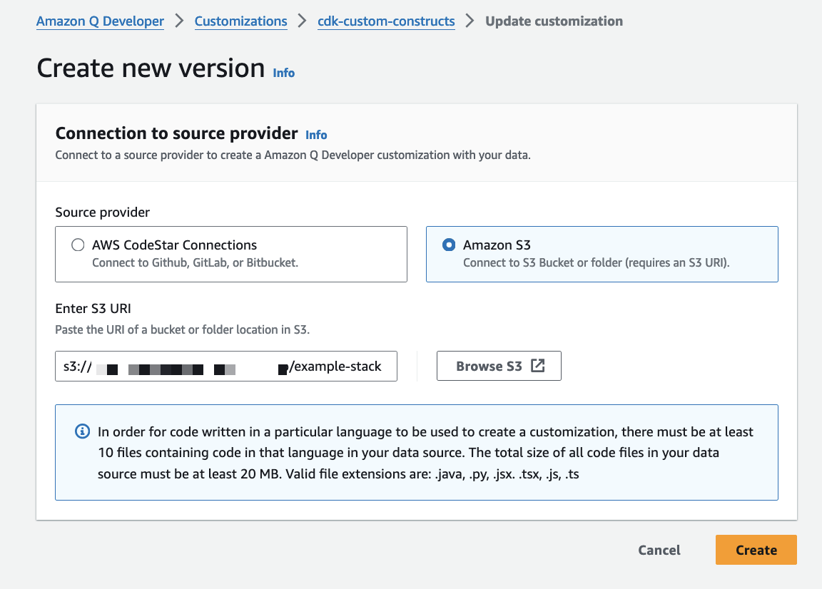 Codewhisperer customization