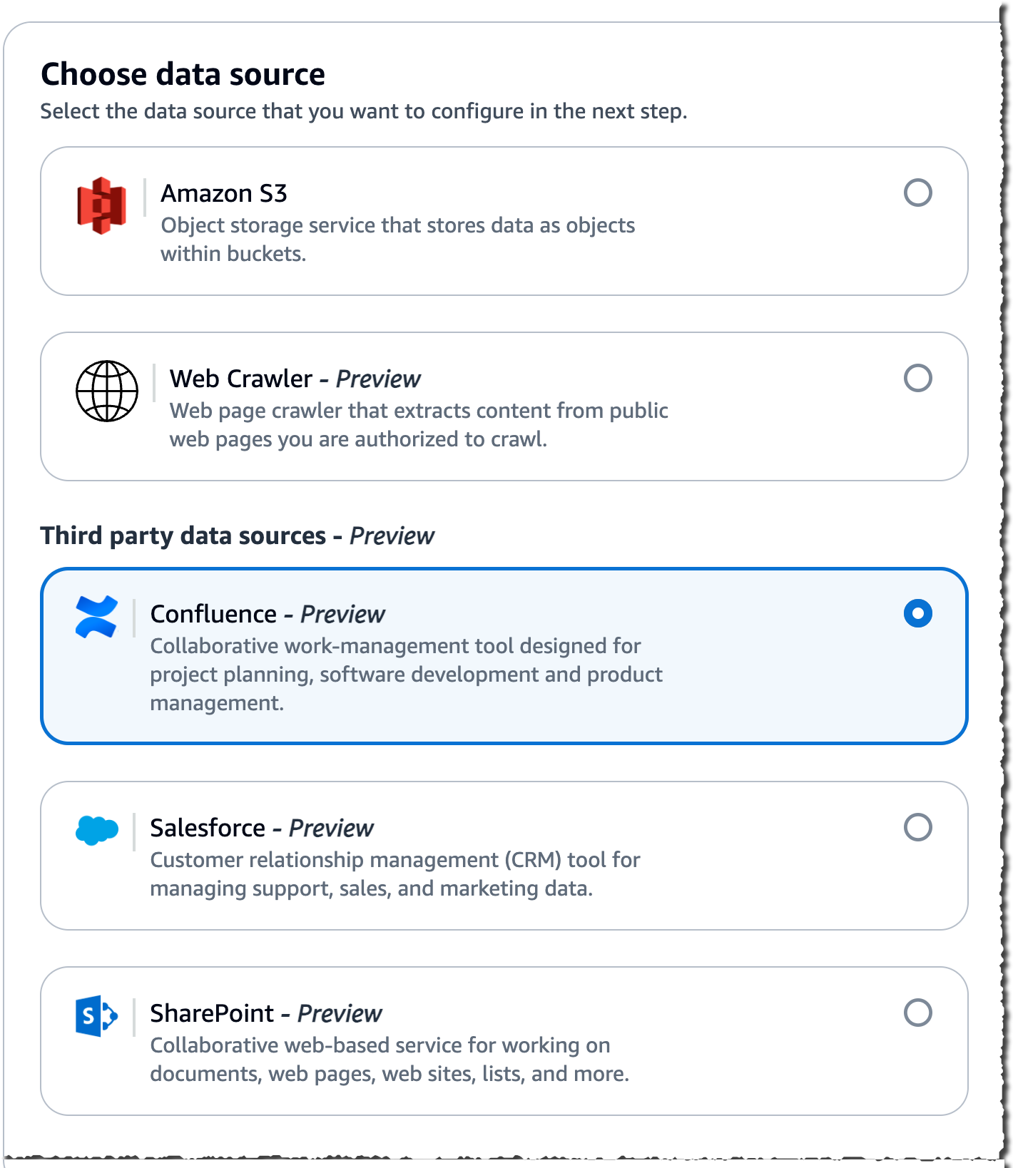 Select Web Crawler as data source