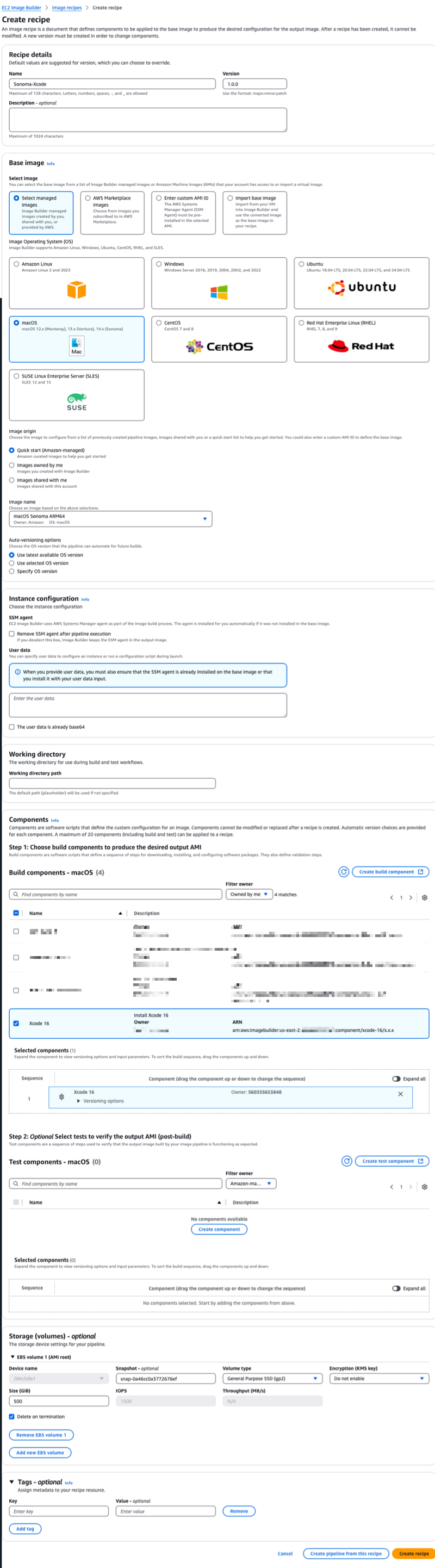 Image Builder - Create a recipe
