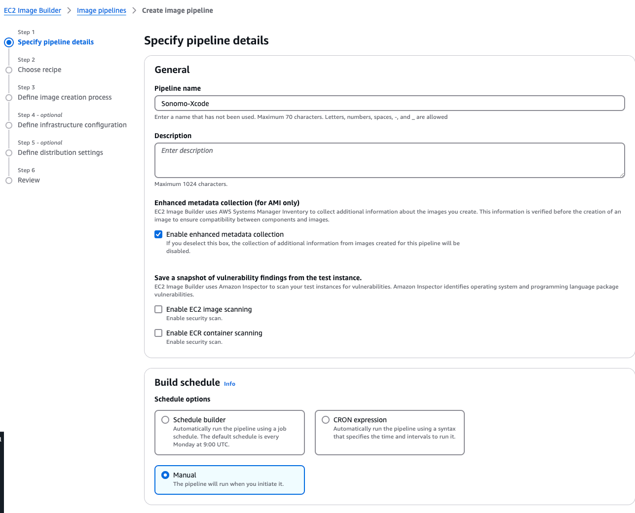 Image Builder - Create Pipeline 1