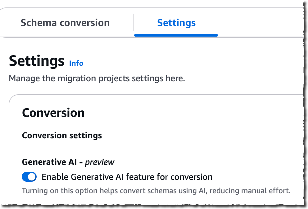 DMS : enable GenAI feature