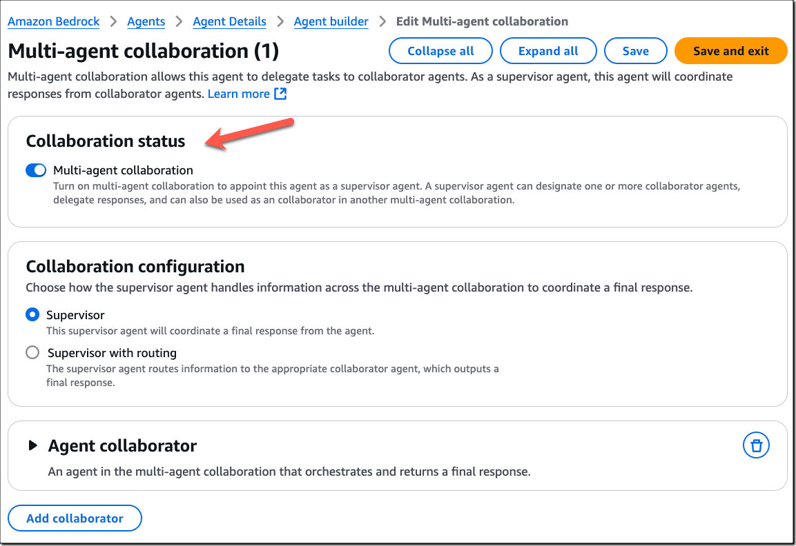 Multi-agent collaboration in Amazon Bedrock