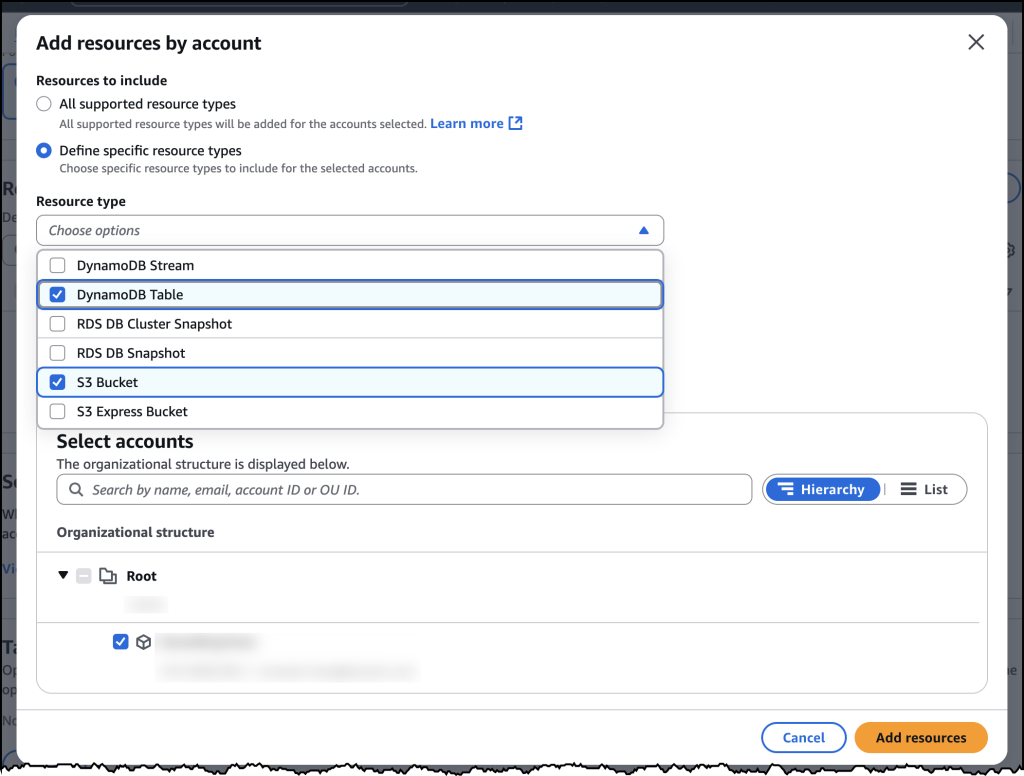 AWS コンソールでアナライザーを作成するスクリーンショット