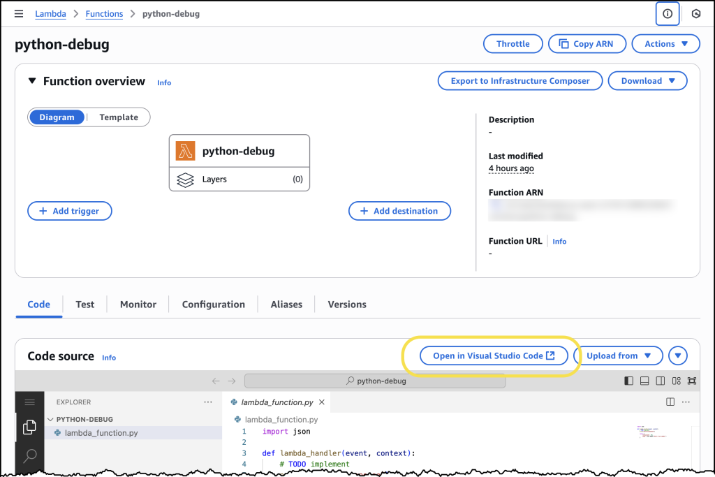 Screenshot showing Console to IDE