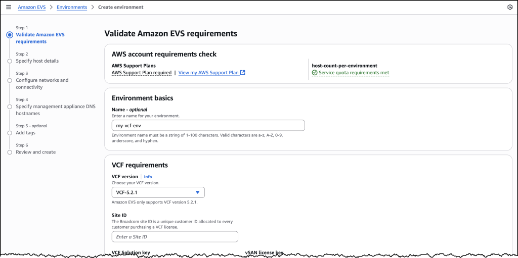 Screenshots of EVS onboarding