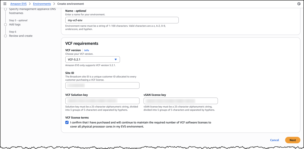 Screenshots of EVS onboarding