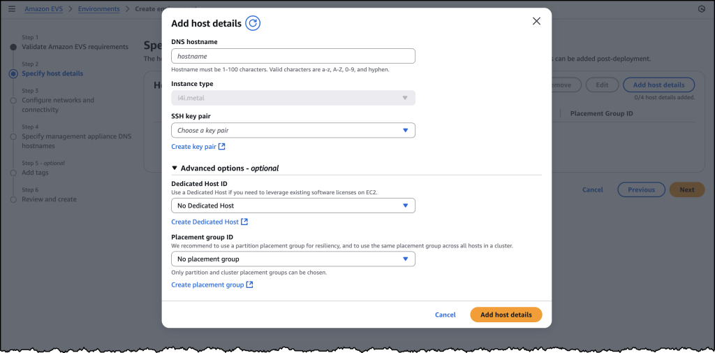 Screenshots of EVS onboarding