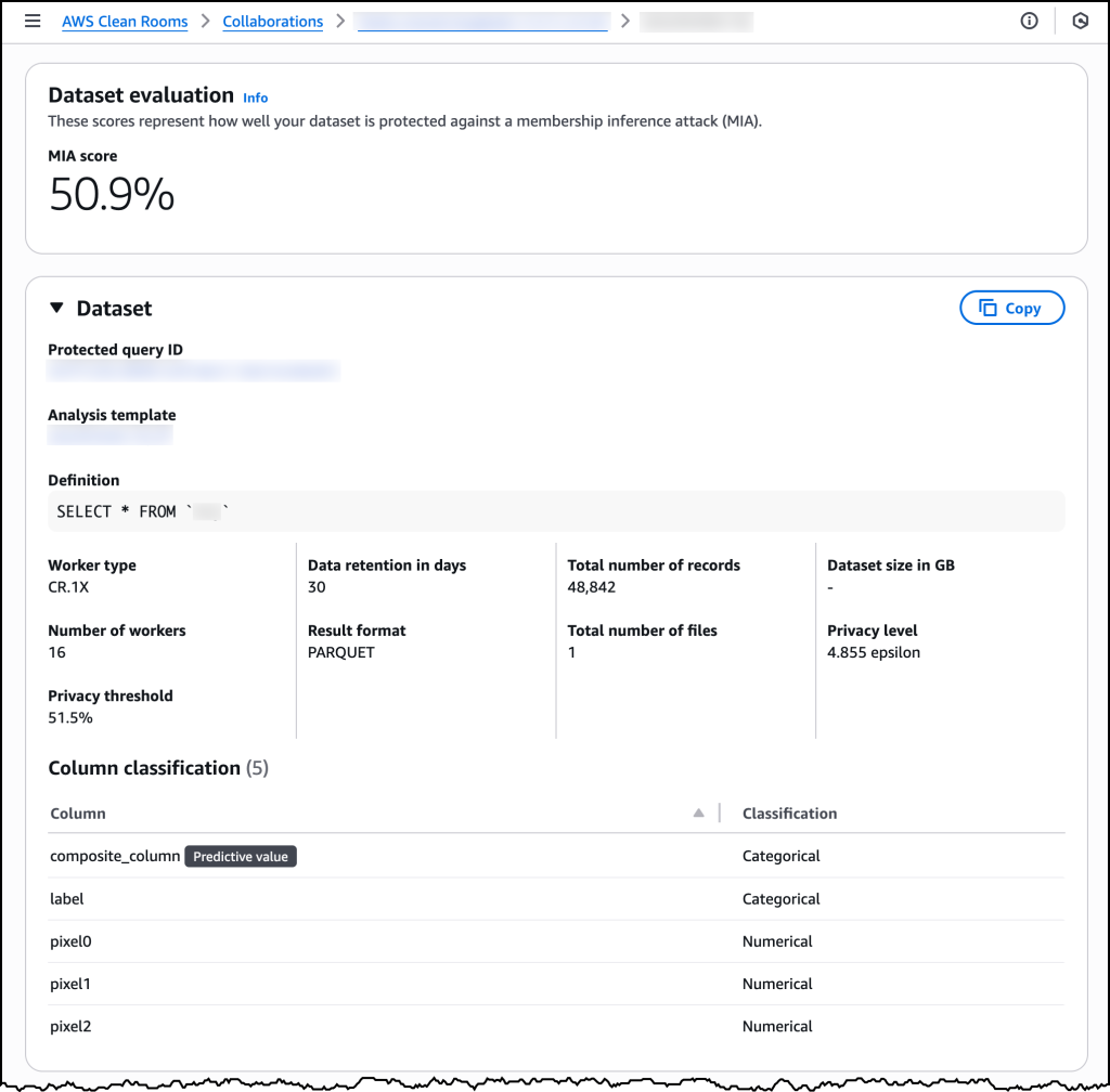 Clean Rooms 合成数据控制台