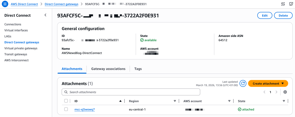AWS Interconnect 연결