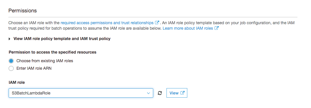 IAM role for your S3 Batch Operations job - Permissions