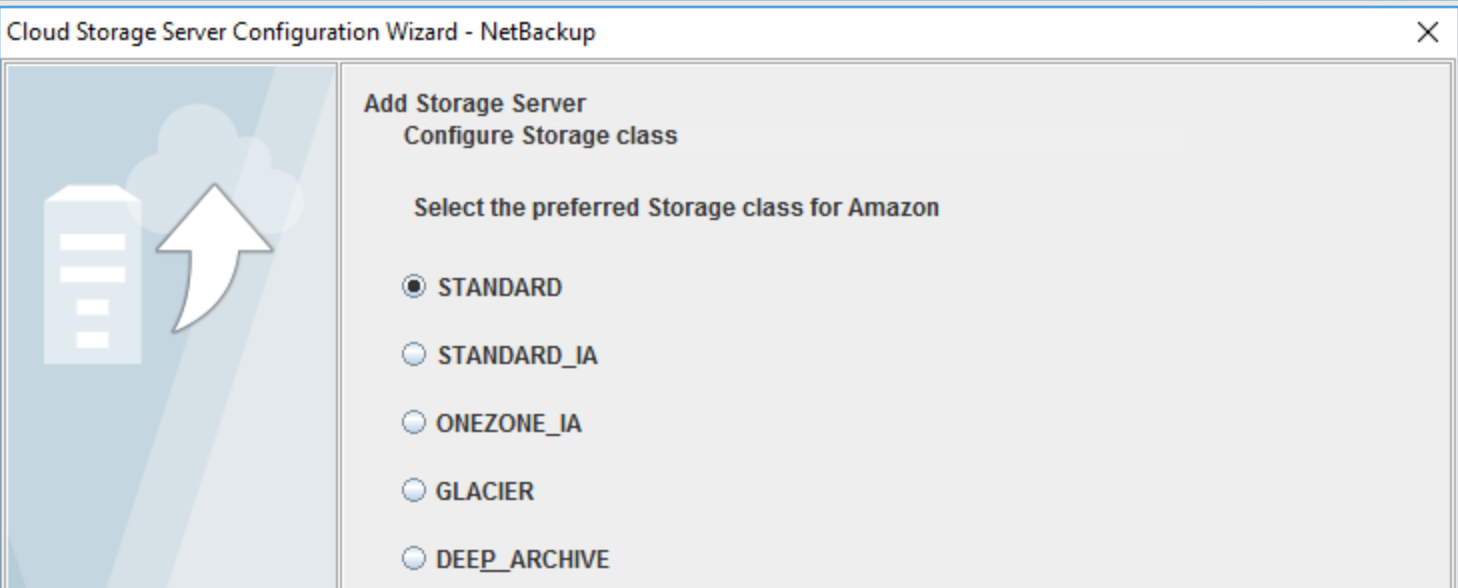 Amazon S3 Storage classes available in NetBackup 8.2