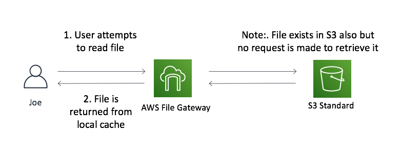 File is returned from local cache at local disk speed