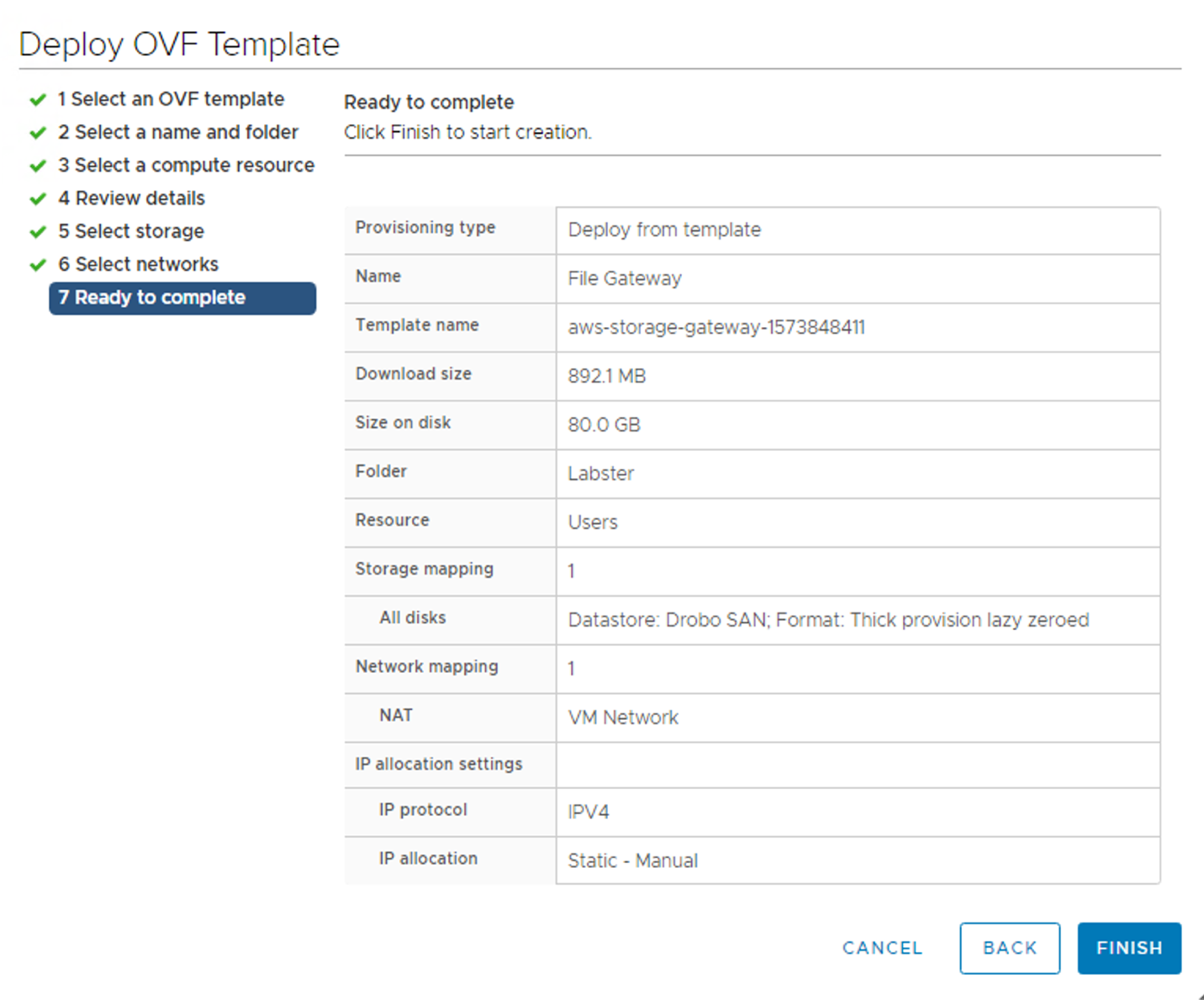 Figure 11. Verifying the selections