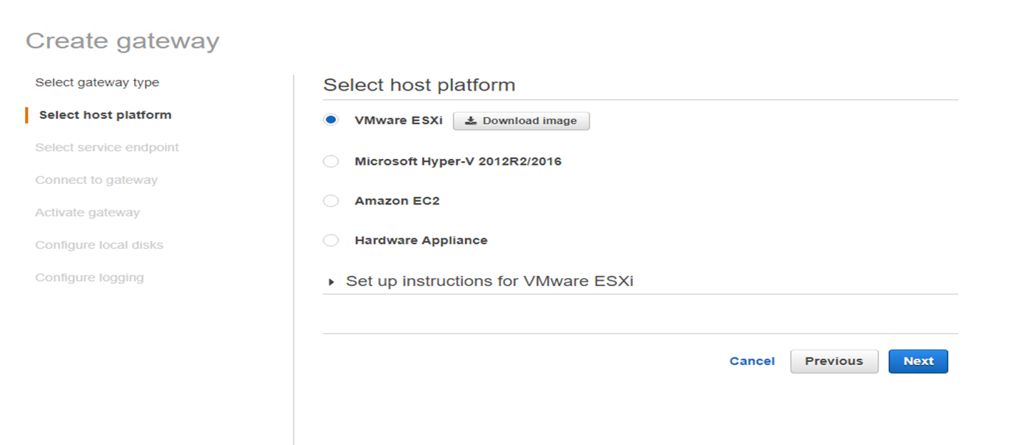 Figure 3. Selecting host platform