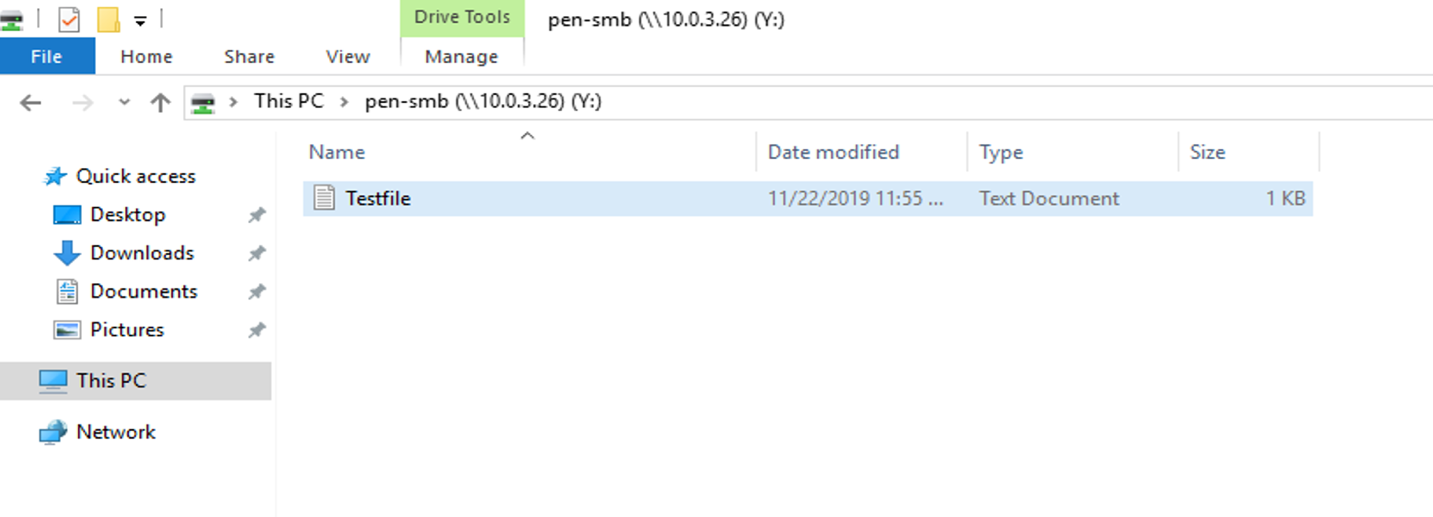 Figure 32. Mapped network drive