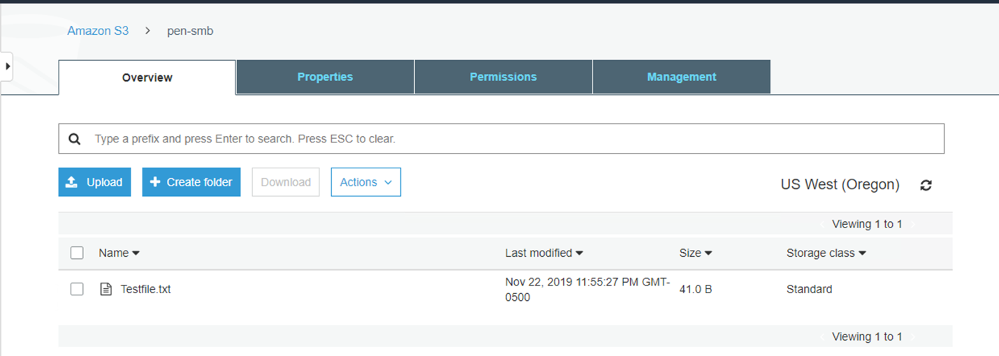 Figure 33. S3 bucket console