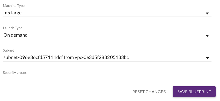 Configure the target machine blueprint settings