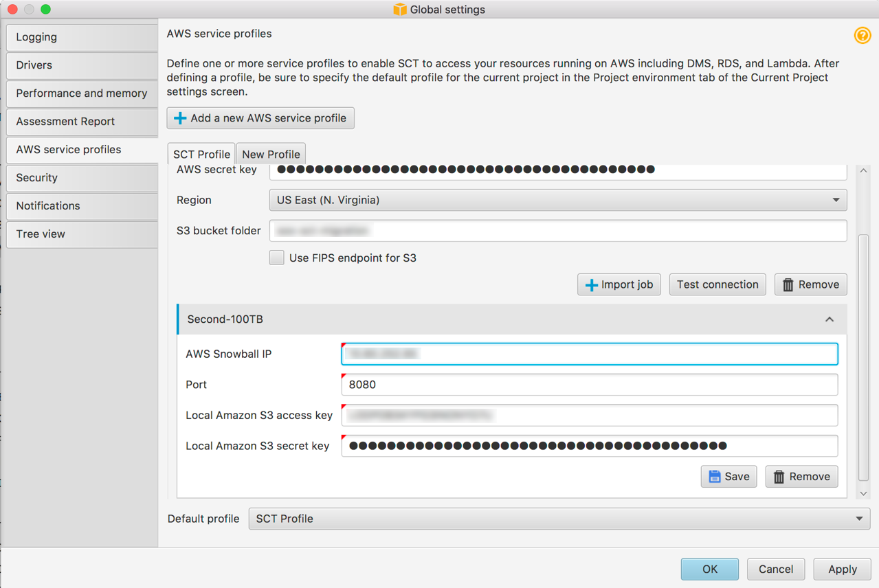 Configure AWS SCT to use the Snowball Edge