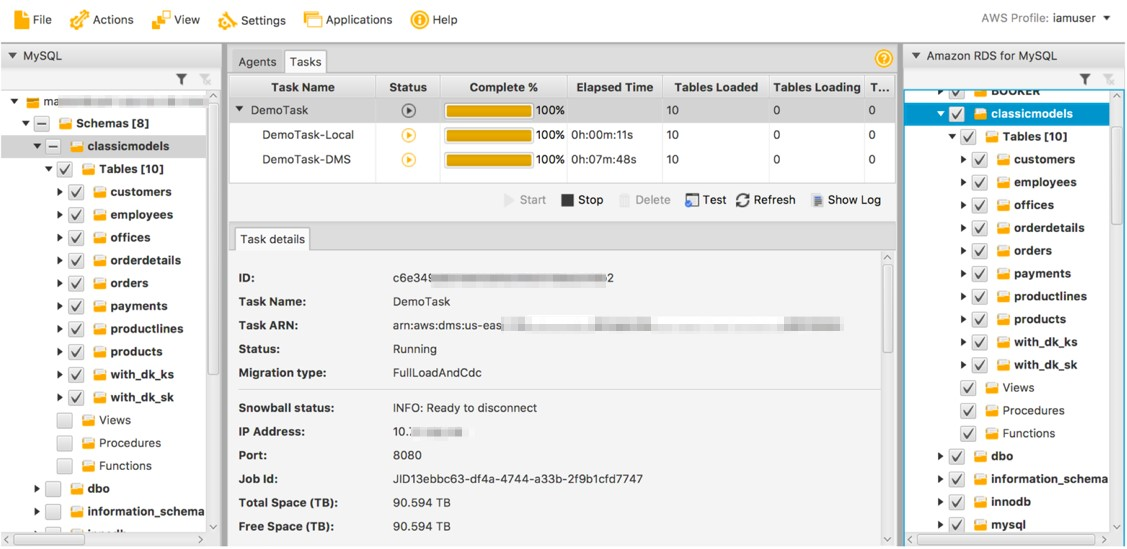 Your applications can now point to the new database on AWS.