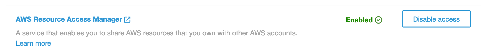 Verify that AWS RAM is enabled within your Organization’s master account