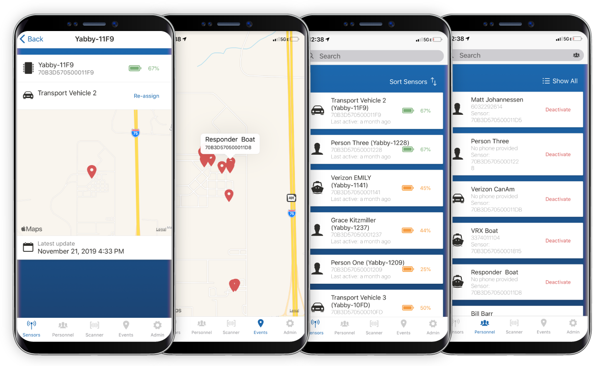 Figure 4 - Novetta developed a custom mobile application that runs at the edge for sensor management (assignment, battery levels, etc.)