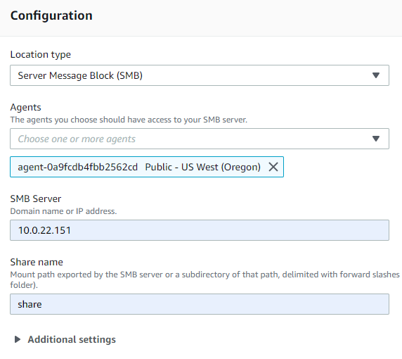 Specify the Windows file share on that server that you want to replicate.