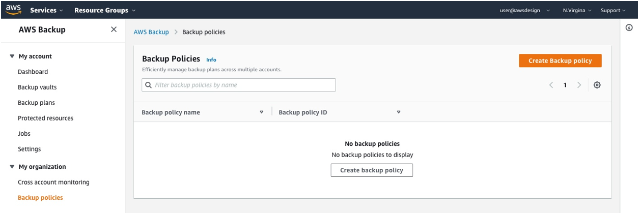 You can now create your first backup policy on the backup policy page under “My organization.”