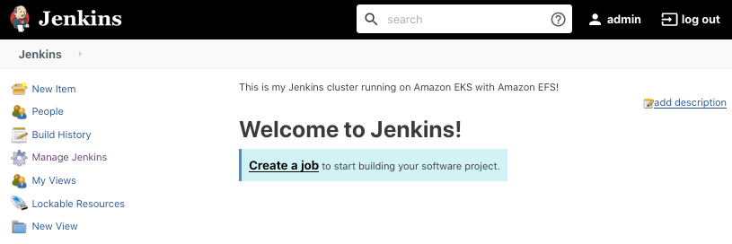 Confirm your personalization and Jenkins configuration persists by checking if the System Message is at the top of the Jenkins Welcome Screen