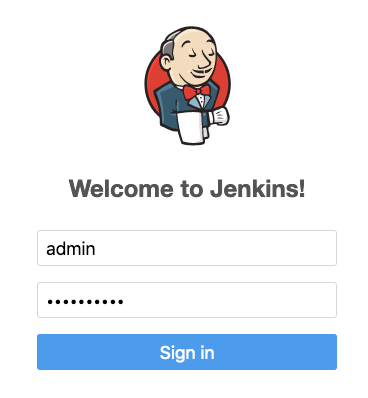 Welcome to Jenkins log in screen - user name and password entry.