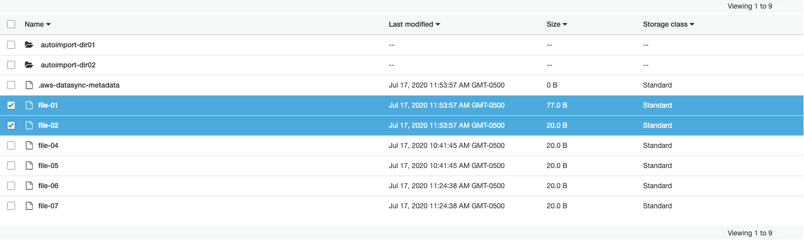 An updated view of objects in the S3 bucket