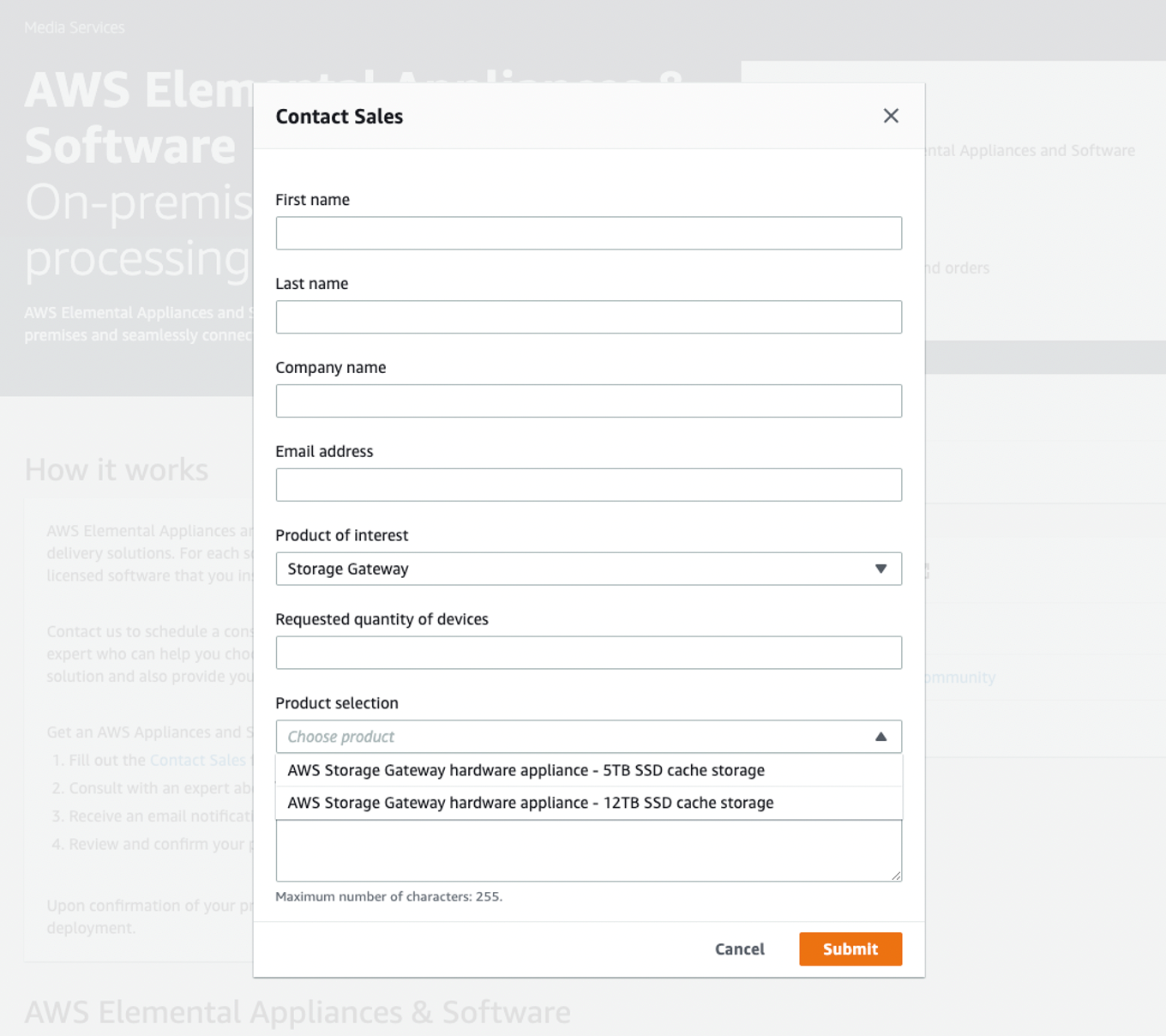 Fill out the requested information, select the type, quanity, and then submit the quote request.